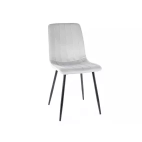  Alan Velvet Bársony Étkezőszék Világosszürke Fém Vázzal