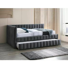 Alfie Velvet Kihúzható Bársony Ágy Szürke 120x200