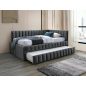 Alfie Velvet Kihúzható Bársony Ágy Szürke 120x200