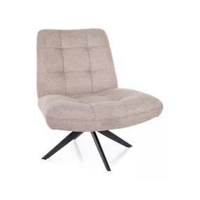   Alice Brego Forgó Fotel Világos Bézs Szövet Fekete Vázzal