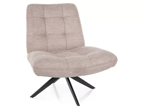 Alice Brego Forgó Fotel Világos Bézs Szövet Fekete Vázzal