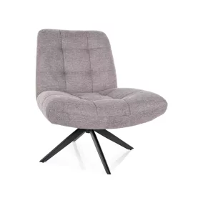   Alice Brego Forgó Fotel Szürke Kárpittal Fekete Matt Vázzal