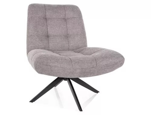 Alice Brego Forgó Fotel Szürke Kárpittal Fekete Matt Vázzal