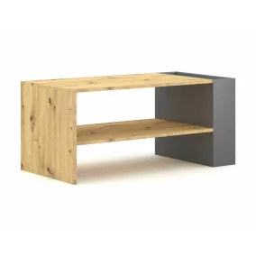   Almond Artisan Laminált Dohányzóasztal Tölgy-Antracit Nyitott Polcos