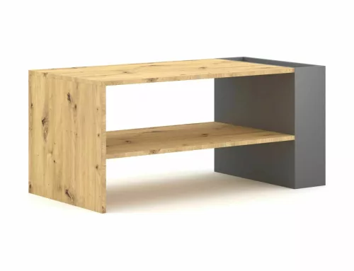 Almond Artisan Laminált Dohányzóasztal Tölgy-Antracit Nyitott Polcos