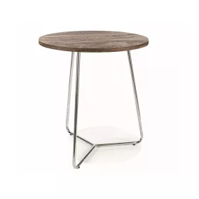 Alta B Kerek Diófa Dohányzóasztal Króm Vázzal