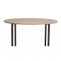 Alto Kerek Tölgy Étkezőasztal Fekete Fém Vázzal