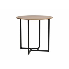 Alto II Kerek Tölgy Étkezőasztal Fekete Fém Vázzal