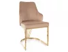 Alure Velvet Bézs Bársony Étkezőszék Arany Vázzal