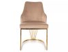 Alure Velvet Bézs Bársony Étkezőszék Arany Vázzal