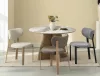 Alzano Ceramic kerek étkezőasztal MDF kerámia fehér fényezett tölgy