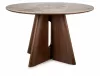 Alzano Ceramic étkezőasztal kerek kerámia asztallap dió láb