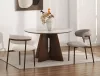 Alzano Ceramic étkezőasztal kerek kerámia asztallap dió láb