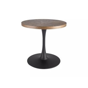 Amadeo Kerek Étkezőasztal Dió MDF Fekete Talpas