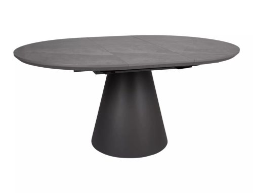 Angel II Kihúzható Kerek Étkezőasztal Márvány Hatású Szürke/Fekete