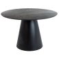   Angel Kerek Étkezőasztal Márvány Hatású Szürke Asztallap Fekete Kúpos Lábbal