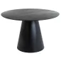   Angel Kerek Étkezőasztal Márvány Hatású Szürke Asztallap Fekete Kúpos Lábbal