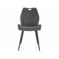   Arco Brego Modern Étkezőszék Szövet Sötétszürke Fekete Vázzal