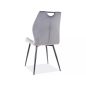 Arco Velvet Bársony Étkezőszék Szürke Fekete Vázzal