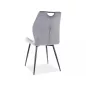 Arco Velvet Bársony Étkezőszék Szürke Fekete Vázzal