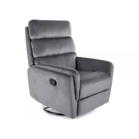Argos Velvet Relax Fotel Bársony Szürke Forgatható
