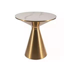 Aries Luxus Kerámia Dohányzóasztal Márvány-Arany Kúpos