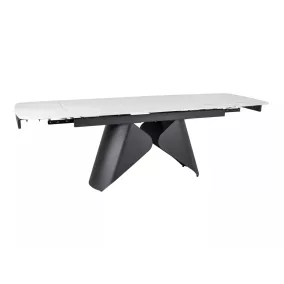   Armando Kihúzható Kerámia Étkezőasztal Matt Fehér/Fekete