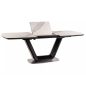   Armani Ceramic Bővíthető Márvány Hatású Étkezőasztal Fehér-Fekete