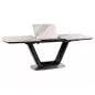   Armani Ceramic Bővíthető Márvány Hatású Étkezőasztal Fehér-Fekete