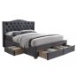 Aspen Velvet II Luxus Bársony Franciaágy Szürke 4 Fiókos