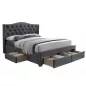 Aspen Velvet II Luxus Bársony Franciaágy Szürke 4 Fiókos