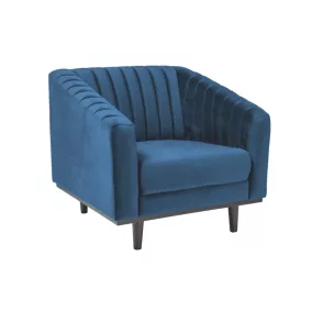 Asprey Elegance Bársony Fotel Tengerészkék Bordázott