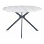   Aster Kerek Étkezőasztal Márvány Hatású MDF Fehér-Fekete Modern