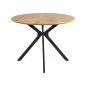 Aster Modern Kerek Tölgy Étkezőasztal Fekete Pókláb Vázzal