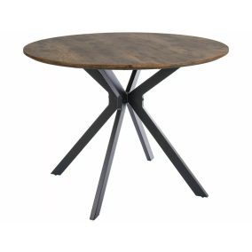   Aster Vintage Kerek Étkezőasztal MDF Dió-Fekete Industrial