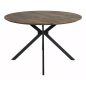   Aster Vintage Kerek Étkezőasztal Dió MDF Fekete Csillag Lábakkal