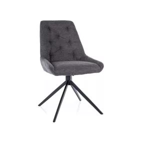   Asti Brego Forgó Étkezőszék Sötétszürke Szövet Fekete Vázzal