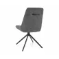   Asti Brego Forgó Étkezőszék Sötétszürke Szövet Fekete Vázzal