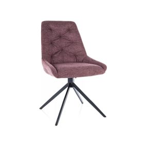   Asti Brego Forgó Étkezőszék Wrzos Szövet Matt Fekete Vázzal