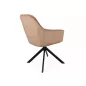  Astoria II Forgó Bársony Étkezőszék Sötét Bézs Fém Vázzal