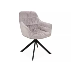   Astoria II Forgó Bársony Szék Világosszürke Fém Vázzal