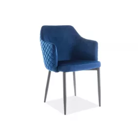   Astor Velvet Királykék Bársony Étkezőszék Rombusz Steppelt Háttámlával
