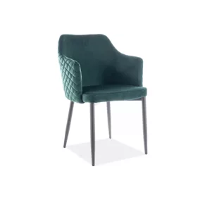 Astor Velvet Bársony Étkezőszék Zöld Rombusz Mintával