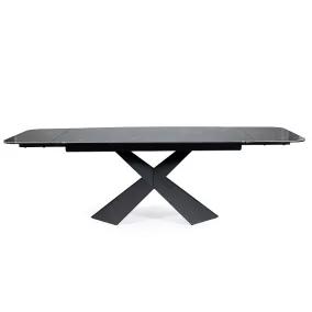   Avangard II Noir Laurent Bővíthető Kerámia Étkezőasztal Fekete X-lábbal