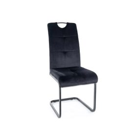 Axo Velvet Fekete Bársony Étkezőszék Fém Vázzal