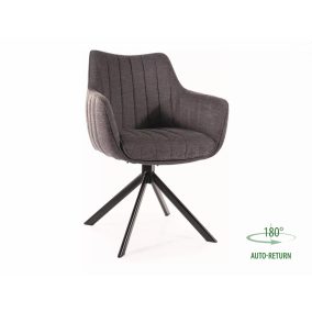  Azalia Brego Forgó Szék Sötétszürke Kárpittal és Fekete Fém Vázzal