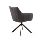   Azalia Brego Forgó Szék Sötétszürke Kárpittal és Fekete Fém Vázzal