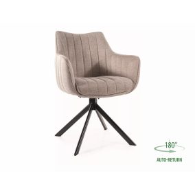   Azalia Brego Forgó Szék Világos Bézs Kárpittal Fekete Fém Vázzal