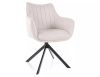 Azalia Brego Forgó Étkezőszék Világos Bézs Szövet Fekete Vázzal