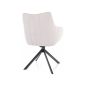   Azalia Brego Forgó Étkezőszék Világos Bézs Szövet Fekete Vázzal